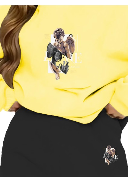 Eşofman Takımı Oversize Lovewhatyoudostreetwear Baskılı Eşofman Takımı,sevgili,çift Kombini Pembe