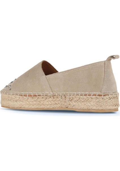 Bueno Shoes Bueno Shoes Bej Süet Kadın Espadril Ayakkabı 14Ws72122 14Ws72122