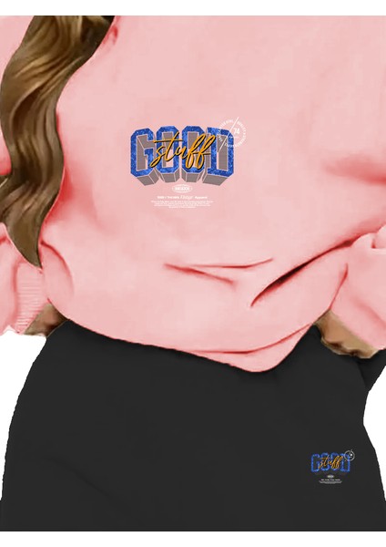 Eşofman Takımı Oversize Goodstuf Baskılı Eşofman Takımı,sevgili,çift Kombini Pembe modelleri