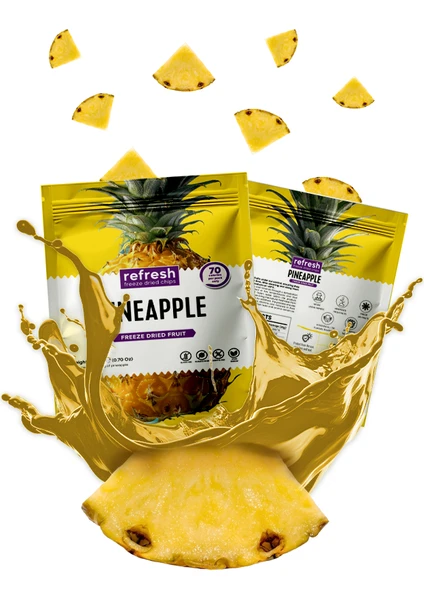 Refresh Chips Freeze Dried Ananas - Dondurularak Kurutulmuş Meyve - Freeze Dry Meyve Kurusu 30GR