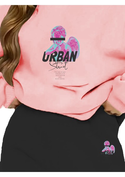 Eşofman Takımı Oversize Usa Baskılı Eşofman Takımı,sevgili,çift Kombini Pembe fiyatları