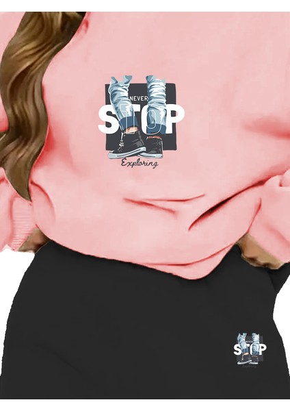 Eşofman Takımı Oversize New Baskılı Eşofman Takımı,sevgili,çift Kombini Pembe fiyatları