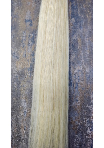 Halit Can HairKing ,55 Cm Dip Üç Bir Yüzde Yüz Gerçek Insan Saçı 200 Adet 120gr. (Platin) Mikro Kaynak