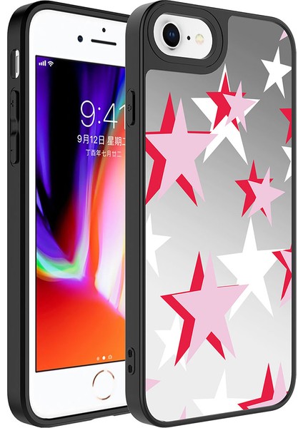 Apple iPhone 7 Plus Kılıf Aynalı Desenli Kamera Korumalı Parlak Mirror Kapak - Yıldız