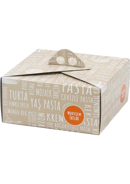 Pazarı Saplı Turta Kutusu (No: 1) 22X22X13 cm - 50 Adet