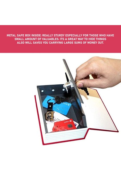 Kitap Şeklinde Siyah Büyük Boy Gizli Güvenlik Kitap Görünümlü Hazine Güvenlik Para Kasası