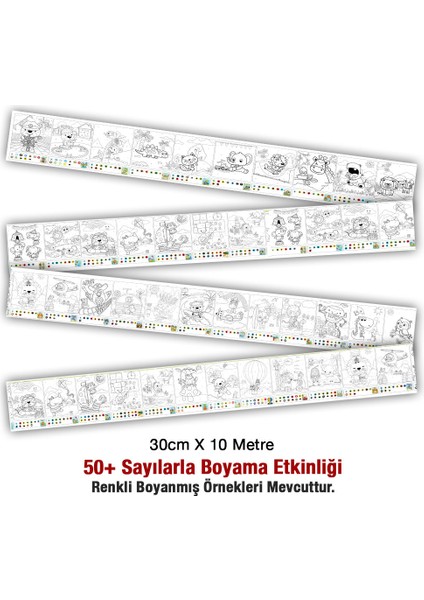 Klavuzlu Kodlamalı Aktivite - Sayılarla Boyama Rulosu - 50+ Boyama Etkinliği Motor Gelişimi 10 Metre indirimleri