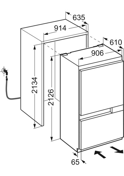 ECBN9671 Monolit D Enerji Sınıfı 514 lt No Frost Buzdolabı