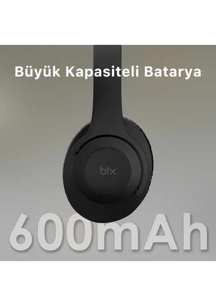 Soundcraft Bh2 Katlanabilir Hoparlör Özellikli Eq Mod Tf Kart Girişli 40MM Sürücü Kablosuz Bluetooth 5.3 Kulaküstü Kulaklık Siyah