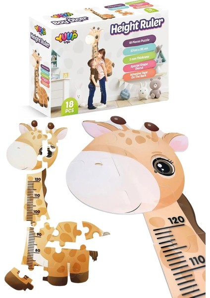 Çocuk Odası İçin Zürafa Boy Ölçer ve 18 Parça Puzzle fiyatları