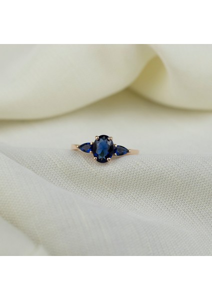 Oval ve Damla Taşlı 925 Ayar Minimal Rose Gümüş Yüzük fiyatları