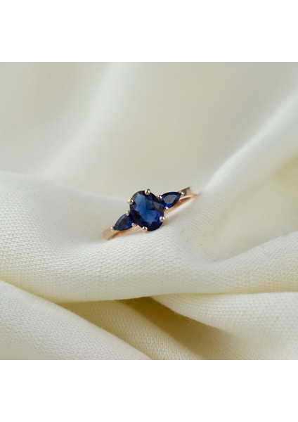 Oval ve Damla Taşlı 925 Ayar Minimal Rose Gümüş Yüzük modelleri