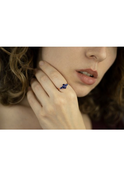 Oval ve Damla Taşlı 925 Ayar Minimal Rose Gümüş Yüzük fırsatları