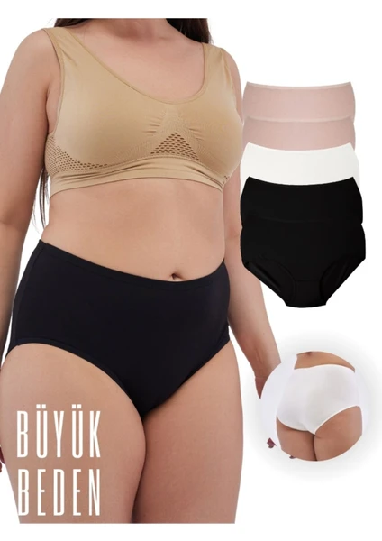 ALYA UNDERWEAR Kadın Büyük Beden Külot Battal Full Brief (8xl, 9xl, 10xl) 5 Farklı Renk 1 Pakette