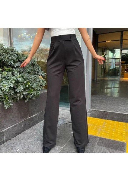 Trend Cırtlı Palazzo Pantalon Likralı