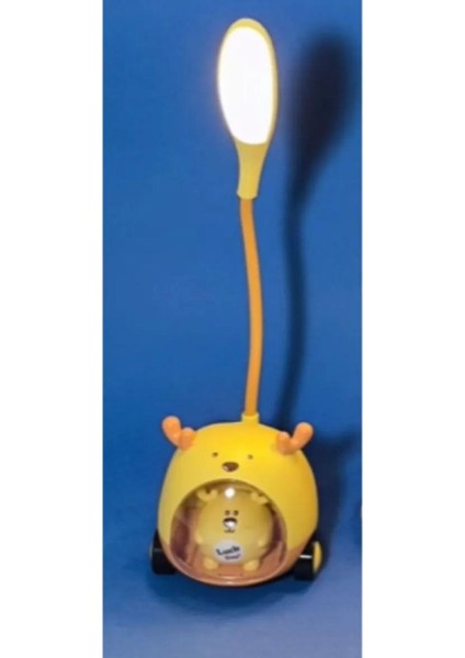 Çocuk Odası Sevimli Karikatür Kalem Tutucu ve Çalışma Masa Lambası - Çok Fonksiyonlu Tekerlekli 2 Kademeli Işık indirimleri