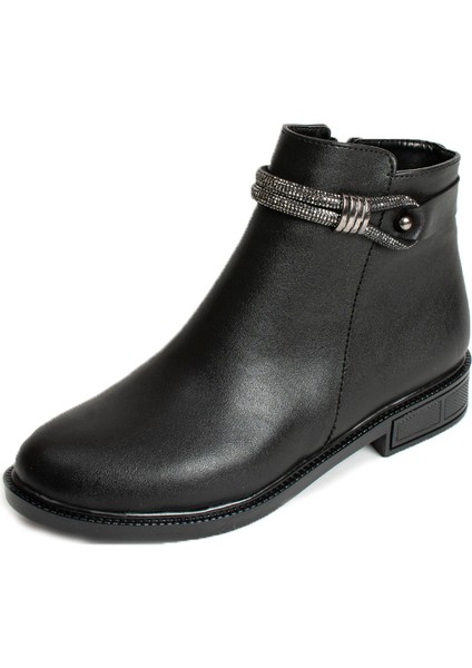 Taş Aksesuarlı Fermuarlı Sıcak Astar Kadın Bot&bootie 57-0101-23CILT