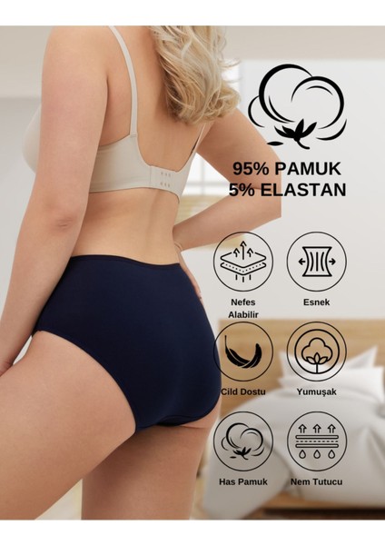 ALYA UNDERWEAR Kadın Pamuklu Bato / Hipster Külot 5'li Paket - 2 Adet Siyah, 1 Adet Beyaz, 2 Adet Ten