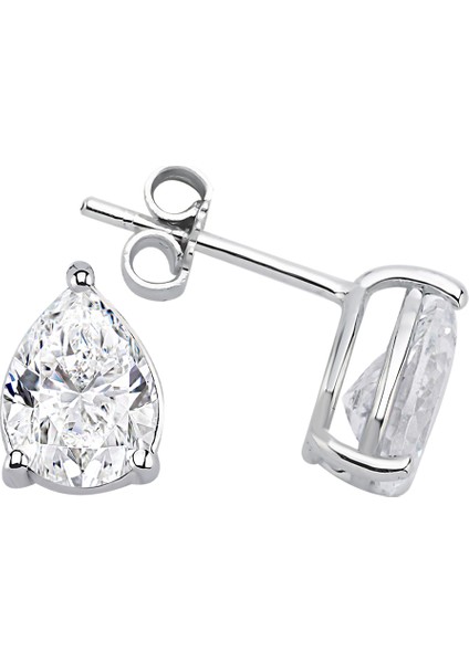 Beyaz Topaz Taşlı Gemma Küpe 0423E0066