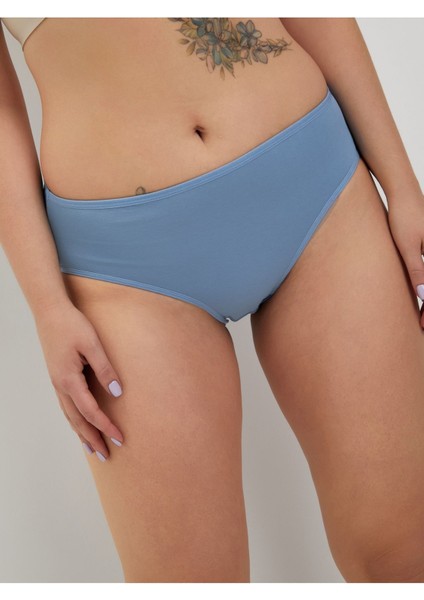 ALYA UNDERWEAR Kadın Pamuklu Renkli Bato / Hipster Slip Külot- Sarı, Mint, Lila, Mavi, Somon -5'li Paket