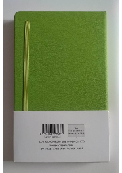 Düz Renk Deri Sert Kapak Açık Yeşil 13 x 21 cm