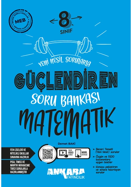 Ankara Yayıncılık 8. Sınıf Matematik Güçlendiren Soru Bankası 2024-2025 Güncel Baskı