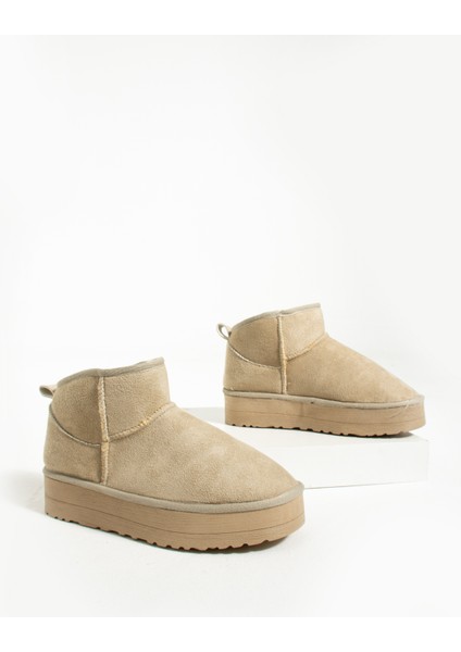 Içi Yünlü Bilekte Rahat Kalıp Kalın Taban Mini Kadın Bot 007-1999-23NUBUK fırsatları
