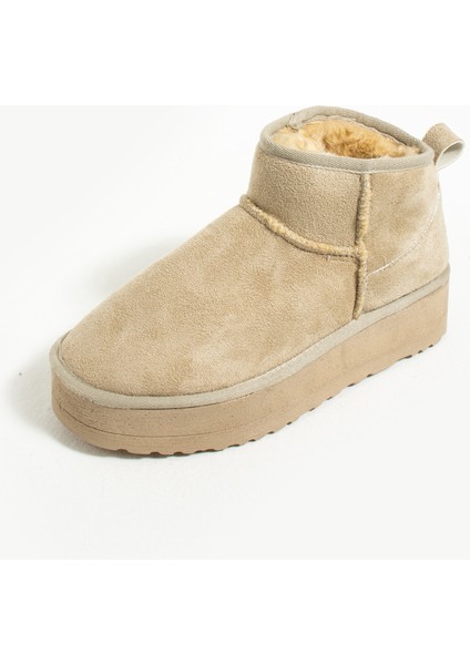 Içi Yünlü Bilekte Rahat Kalıp Kalın Taban Mini Kadın Bot 007-1999-23NUBUK indirimleri