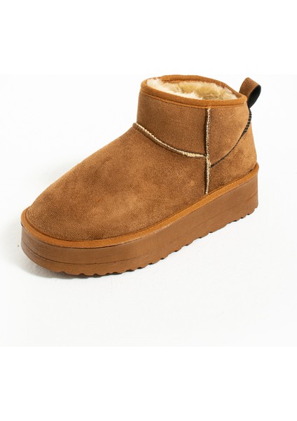 Içi Yünlü Bilekte Rahat Kalıp Kalın Taban Mini Kadın Bot 007-1999-23NUBUK indirimleri