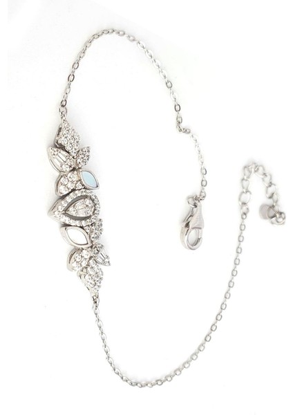 Sedef Zirkon Taş Detaylı 925 Ayar Gümüş Trend Bileklik fiyatları