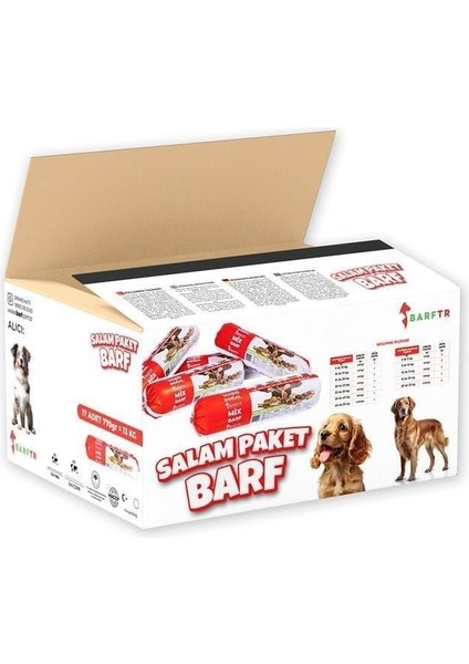 Mix Barf 20 kg 1000 gr Salam Paket Tekli Ambalajlarda Köpek Maması