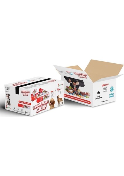 Mix Barf 20 kg 1000 gr Salam Paket Tekli Ambalajlarda Köpek Maması