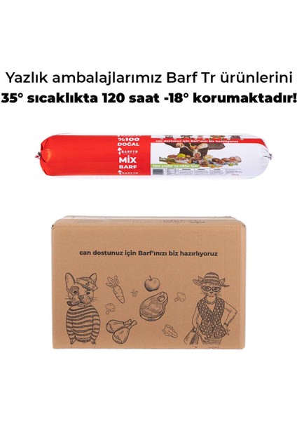 Mix Barf 20 kg 1000 gr Salam Paket Tekli Ambalajlarda Köpek Maması