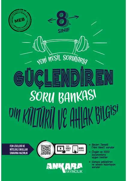 Ankara Yayıncılık 8. Sınıf Din Kültürü ve Ahlak Bilgisi  Güçlendiren Soru Bankası 2024-2025 Güncel Baskı