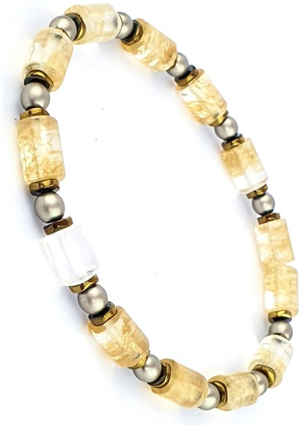 Sitrin Hematit ve Kuvars Taşlı Doğal Taş Bileklik fiyatları