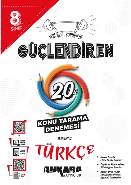 8.⁠ ⁠sınıf Güçlendiren Türkçe 20'li Konu Tarama Denemesi 2024-2025 Güncel Baskı