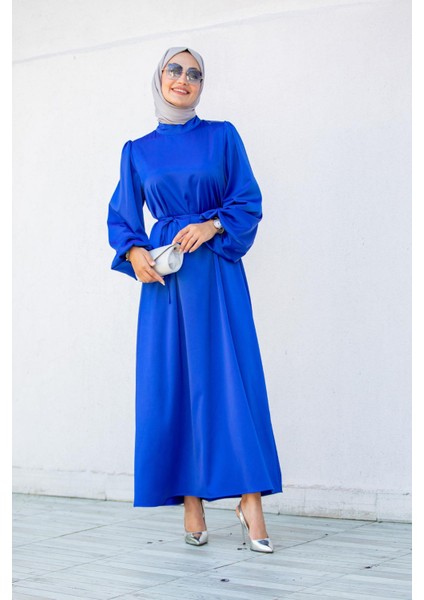 Jeny Saten Balon Kol Detaylı Abiye-Sax