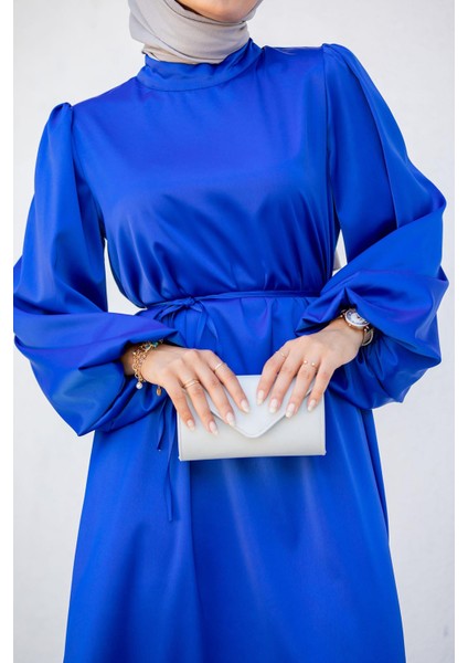 Jeny Saten Balon Kol Detaylı Abiye-Sax fiyatları