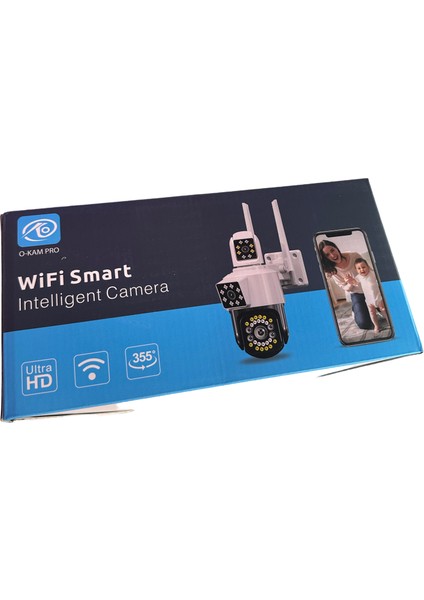 Wifi Smart  3 Lens Dış Mekan Hd Göruntü 355 Derece Sirenli Kamera