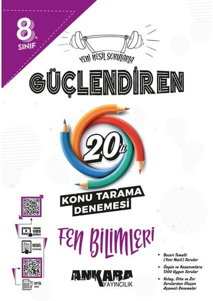 8.⁠ ⁠sınıf Güçlendiren Fen Bilimleri 20'li Konu Tarama Denemesi 2024-2025 Güncel Baskı