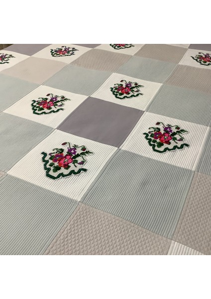 Oya Home Patchwork Kaneviçeli Yatak Örtüsü-3 Parça