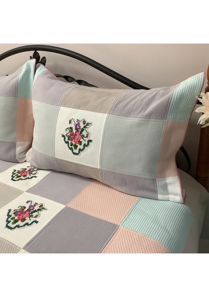 Oya Home Patchwork Kaneviçeli Yatak Örtüsü-3 Parça