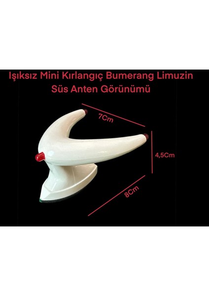 8cm Işıksız Mini Kırlangıç Bumerang Yapıştırma Limuzin Süs Anten Görünümü Kırmızı Uçlu