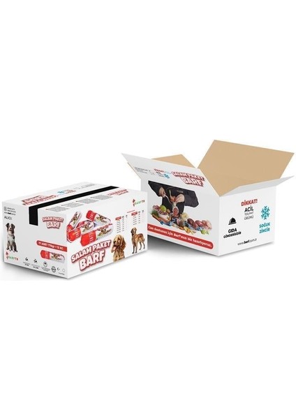 Mix Barf 20 kg 770 gr Salam Paket Tekli Ambalajlarda Köpek Maması