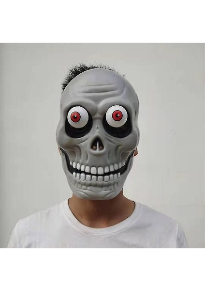 Halloween Plastik Gözleri Sallanan Iskelet Kurukafa Maskesi fiyatları