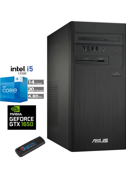 Expertcenter Intel I5 13500 32GB 512GB SSD 4GB/GTX1650 Freedos Masaüstü Blgisayar C1S500TE-5135000020W12+ZETTAUSBBELLEK