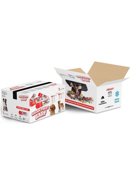 Mix Barf 6 kg 250 gr Salam Paket Tekli Ambalajlarda Köpek Maması