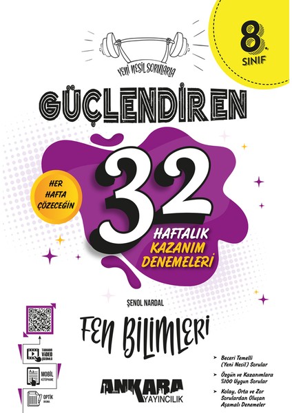 8. Sınıf Güçlendiren 32 Haftalık Fen Bilimleri Kazanım Denemeleri 2024-2025 Güncel Baskı