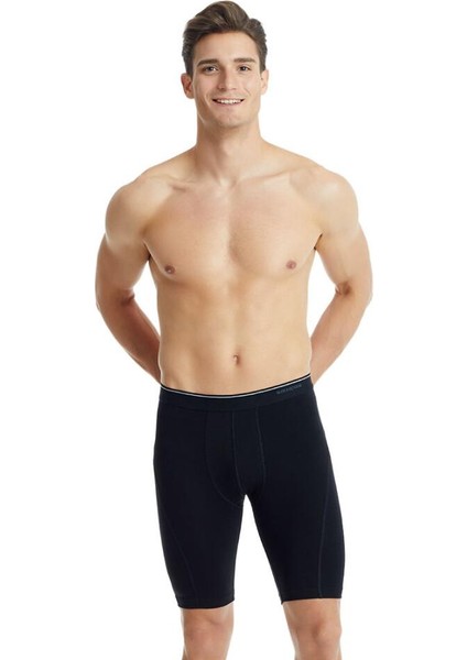 Tender Cotton Büyük Beden Uzun Paça Siyah Boxer C0T3N2O9