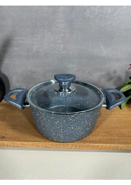 Granit 20 cm Ezme Derin Tencere Gri